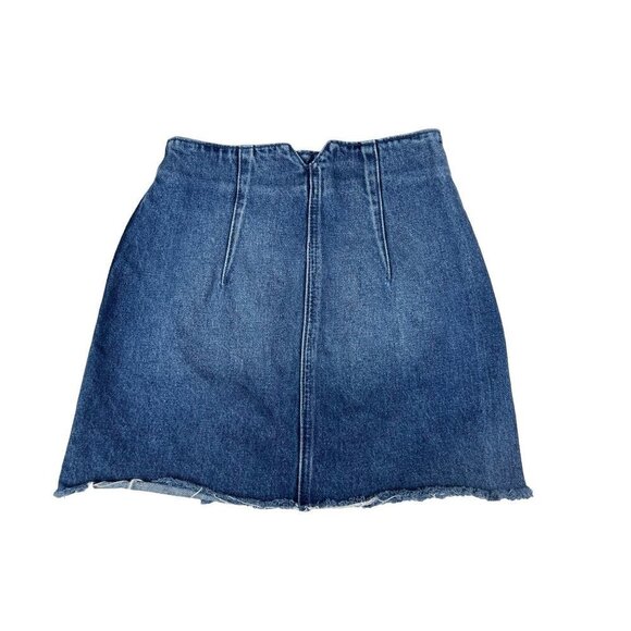 GRLFRND Twiggy Button Fly Denim Skirt Med Wash Size 25 - Picture 3 of 12